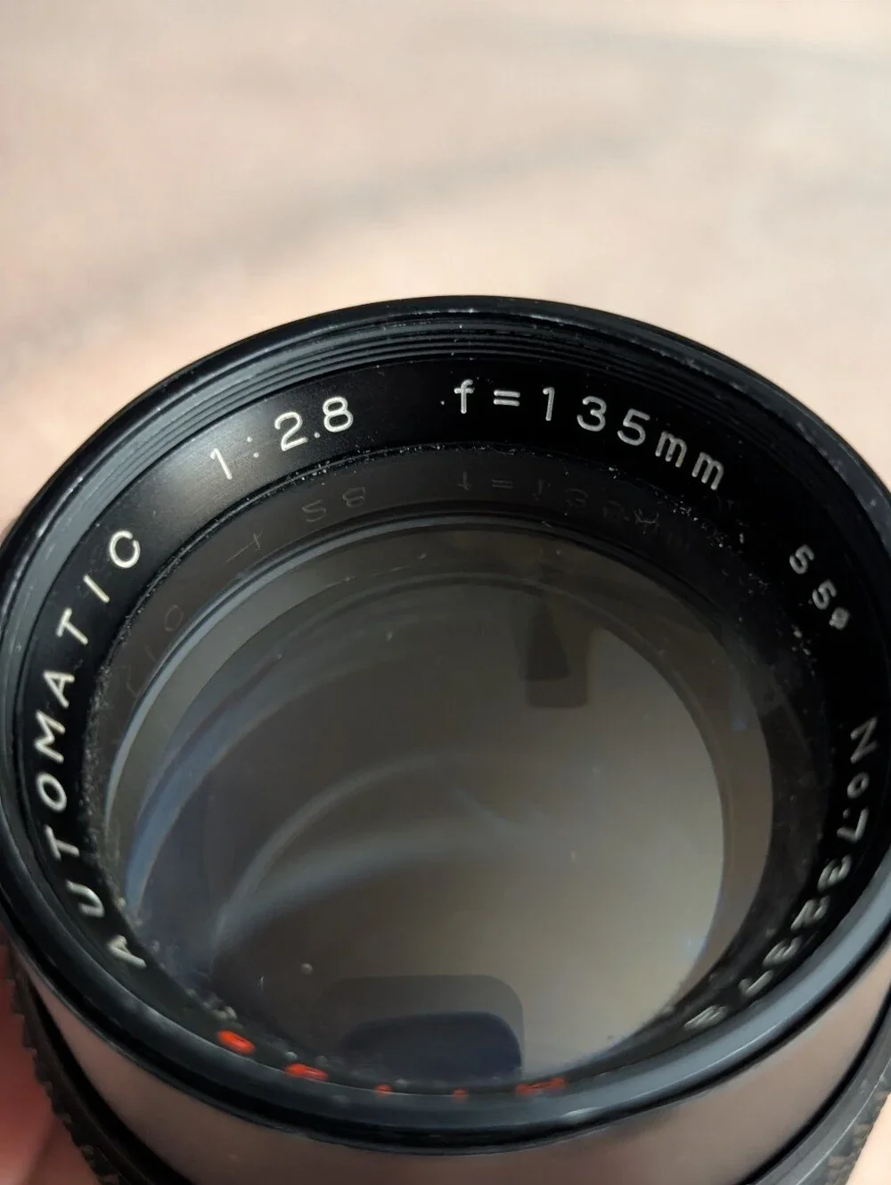 Miida 135mm f/2.8 telephoto manual lens with loose hood